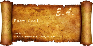 Eger Axel névjegykártya